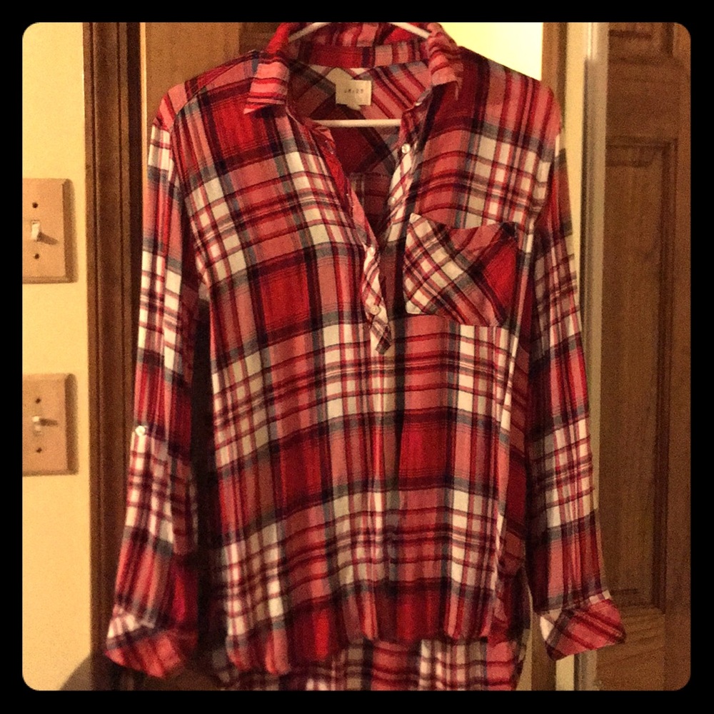 Plaid half button down